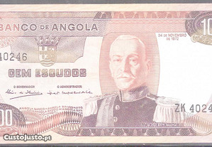 Nota Angola - Cem Escudos 1972