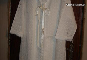 Robe e Camisa em Bordado Inglês -Anos 70- VINTAGE