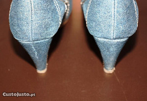Sapatos de ganga azuis com laço STRADIVARIUS t. 37