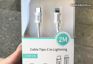 Cabo USB-C (Type-C) para lightning - com 2 metros - Novo
