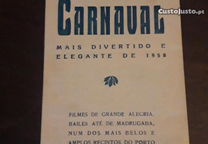 Programa Cinema Trindade Carnaval de 1958