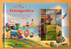 Livro e jogo de cubos - Os Transportes - da Porto Editora (com portes)