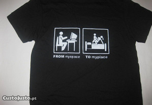 T-shirt com piada/Novo/Embalado/Preto/Modelo 2