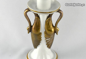 Castiçal em porcelana Artibus com dourados