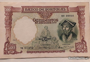 Nota 500$00 (Escudos), Ano 1942, Chapa 7