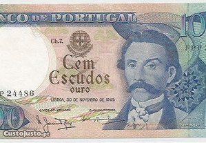 Espadim - Nota de 100$00 de 1965 - Nova