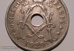 Moeda de 25 Centimes 1929 Bélgica
