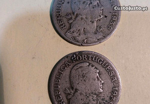 1 escudo 1939 - 2 moedas circuladas.