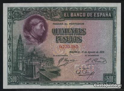Espadim - Nota de 500 Pesetas de 1928 - Espanha