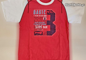 T-Shirt de Criança Unissexo, Vermelho Estampada, como Nova
