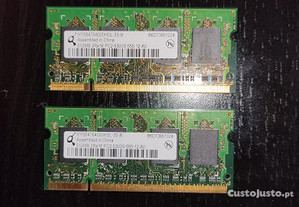 Memória sodimm 512 Mb DDR2 5300s