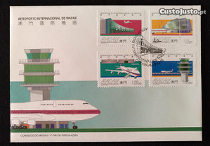 FDC - envelope do 1. dia - Aeroporto Internacional de Macau - Macau - 1995