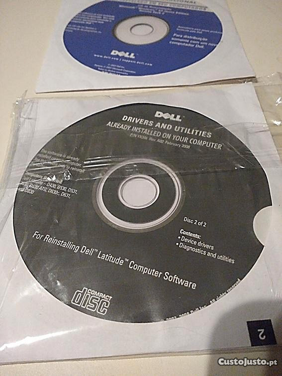 CDs de instalação Windows XP SP2 originais DELL