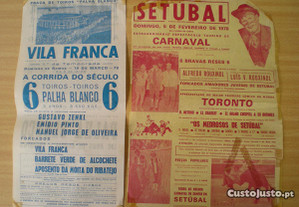 Cartazes tourada 1978 Vila Franca Setúbal toiros
