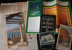 Folhetos turísticos panfletos antigos de coleção