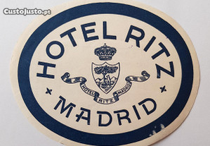 Hotel Ritz Madrid Rótulo de Bagagem Original