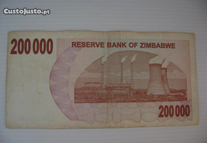 Nota : Zimbabwe 20000 Dollars de 2008