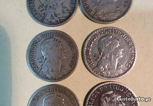 1 escudo 1952 alpaca - 6 moedas