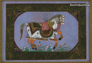 Pintura indiana sobre seda - Motivo Cavalo