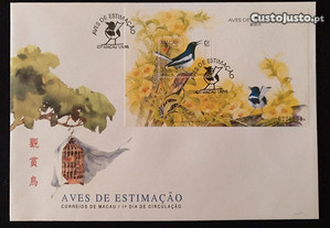 FDCB - envelope do 1. dia c/ bloco - Aves de Estimação - Macau - 1995