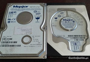 2 discos rígidos Maxtor+suporte fixação