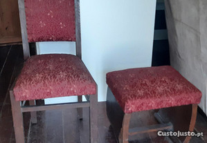 Retro Vintage Antigo Cadeira de Quarto e Banqueta Móveis Fidalgo, Lda.