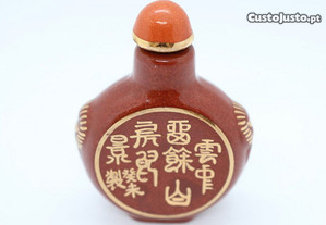 Snuff Bottle Porcelana Chinesa Pintura Mão Ouro XI