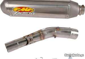 Ponteira de escape fmf factory 4.1 slip-on muffler stainless steel & titanium natural honda crf 450