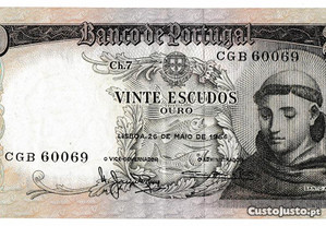 20$00 Escudos - Ouro - Banco de Portugal