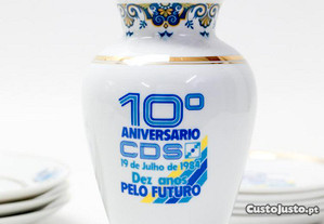 Conjunto De 9 Peças Alusivas Ao 10º Aniversario do CDS - Louça