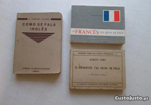 3 Livros Antigos - Falar Inglês Francês Espanhol