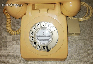 Telefone de disco antigo Bege [Testado a funcionar!]