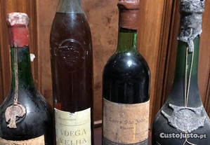 4 garrafas antigas aguardente