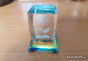 Cubo de vidro c/ imagem 3D