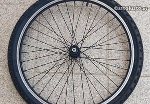 conjunto de jante frente completa bicicleta roda 24" ( pneu+jante + camera de ar)